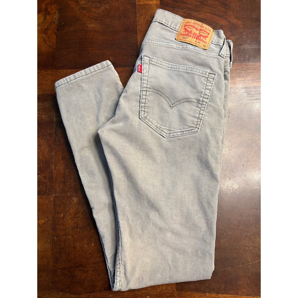 Levi’s 512 Gray Corduroy Pants Men’s 30x32  Regular Fit 5 Pocket Zipper
